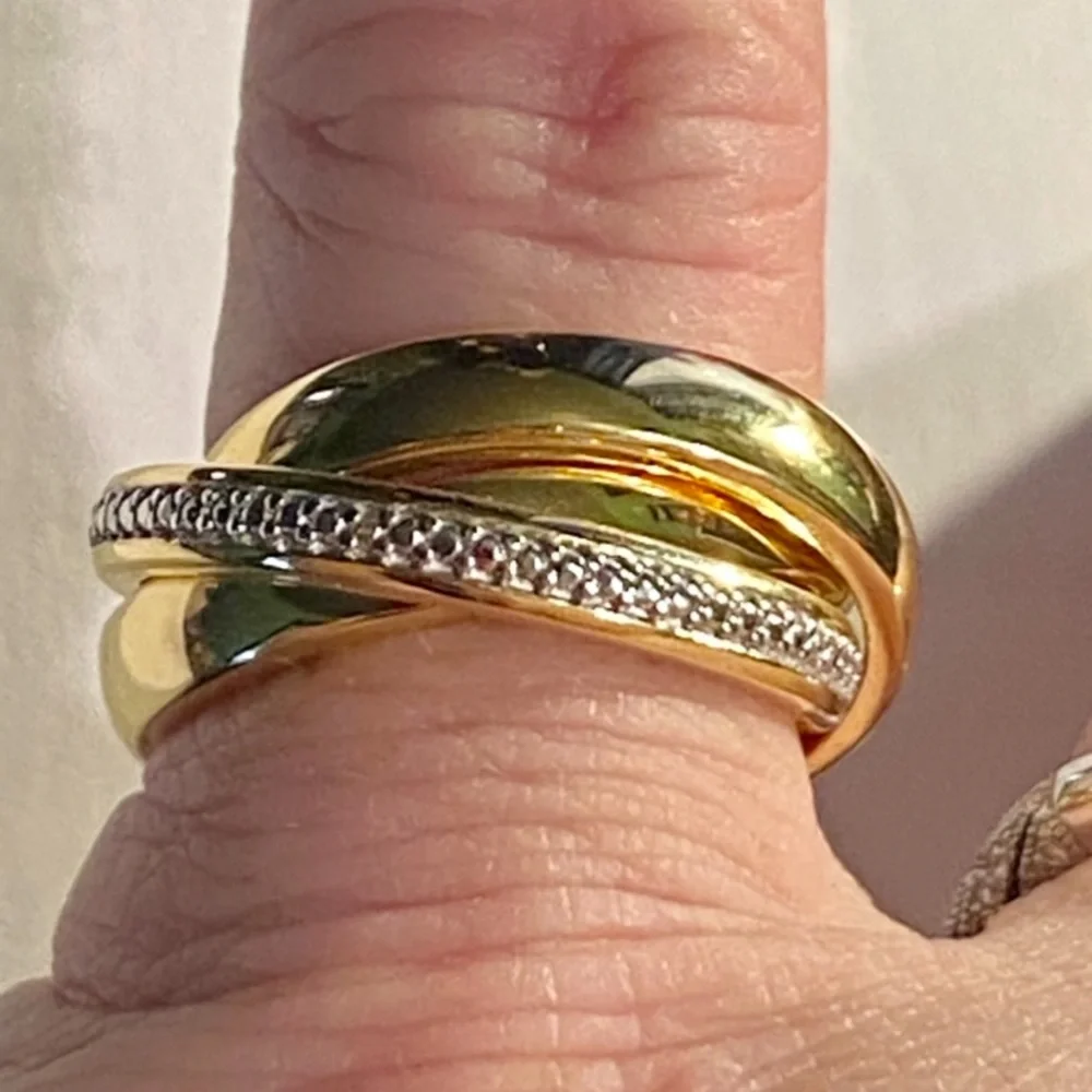 DIAMOND ACCENT 3 STACKED BAND RING - Picture 8 of 13